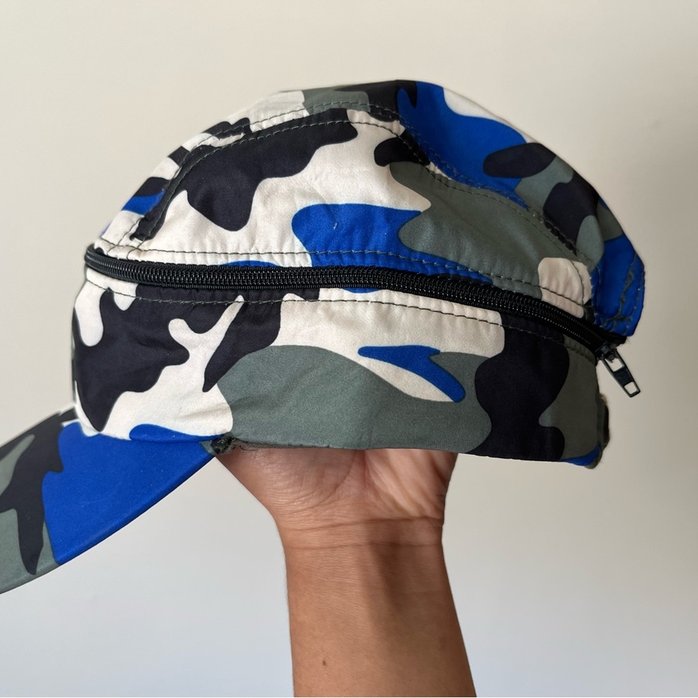 Geometric Blue and Black Cycling Hat